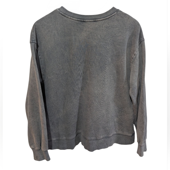 Zara Graphic Print Gray Crew Neck Sweatshirt Size Medium - Picture 3 of 6